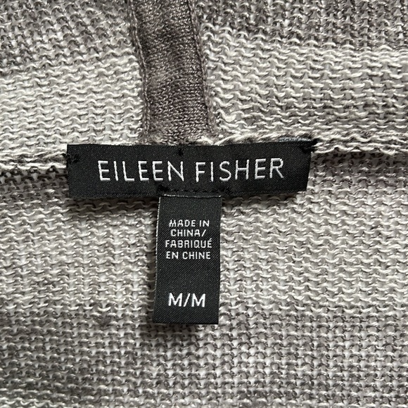 { Eileen Fisher } - Organic Linen Hooded Cardigan - Picture 4 of 4